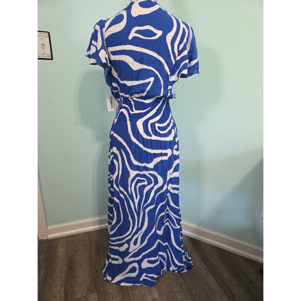 Kindred Maxi Dress blue white summer vacation cruise new with tags large - Picture 2 of 5